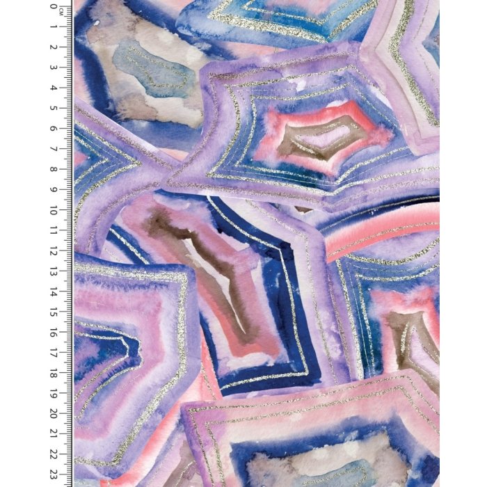 Viscose Woven Digital Stylez Geometric Watercolour 5471