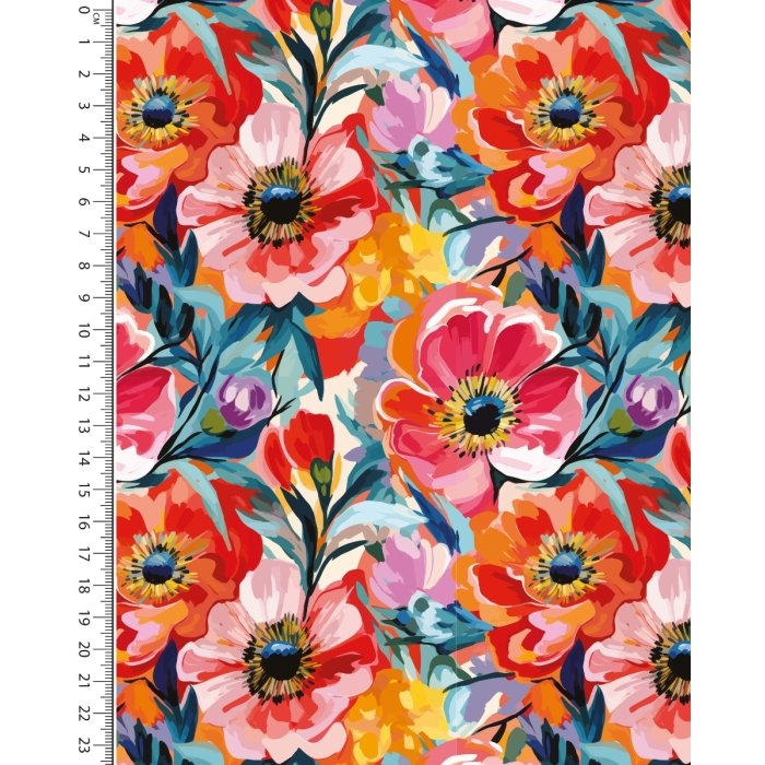 French Terry Digital Stylez Big Flowers 5801