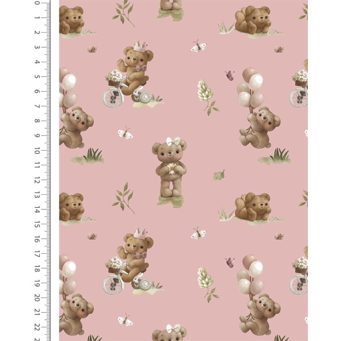 Flannel Digital Little Teddy Bears 6134
