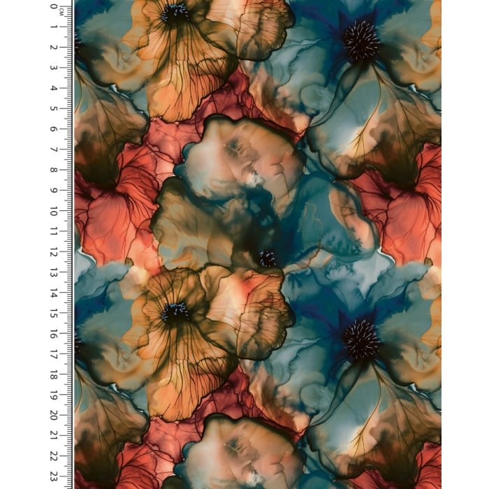 Jersey Digital Watercolor Flower 5895