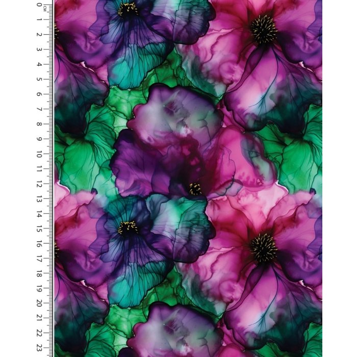 Jersey Digital Watercolor Flower 5895