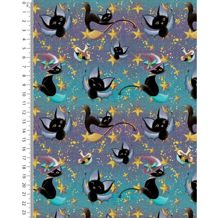 French Terry Digital Cats 5901