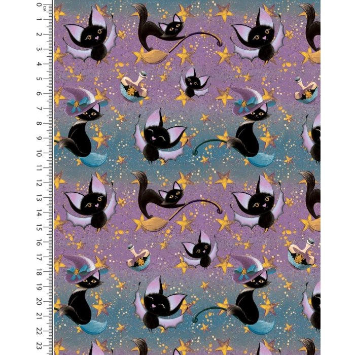 French Terry Digital Cats 5901