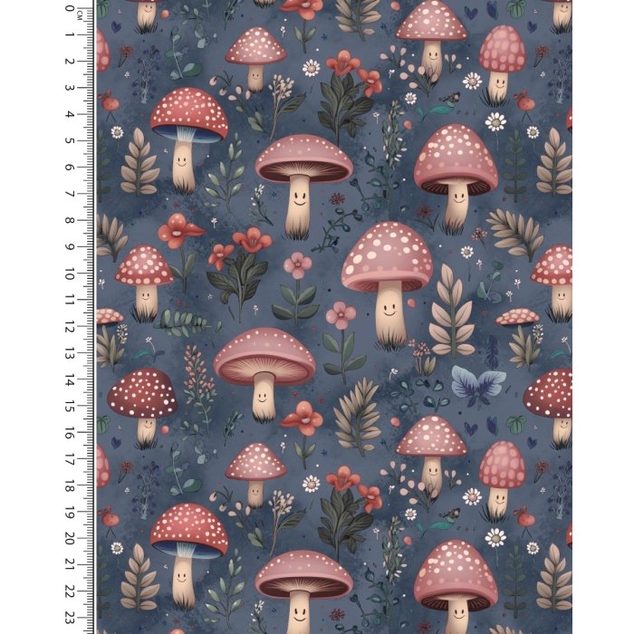 Alpen Fleece Digital Smiling Mushroom 5856
