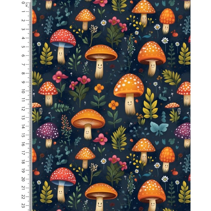 Alpen Fleece Digital Smiling Mushroom 5856
