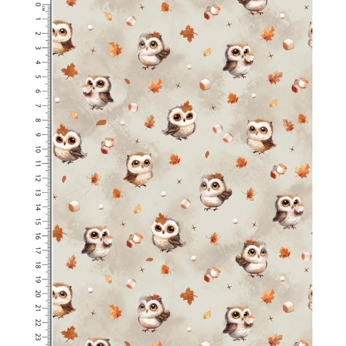 Alpen Fleece Digital Marshmallow Owl 5858