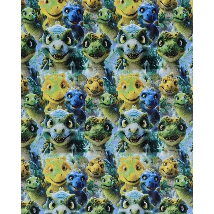French Terry Digital Dinosaur 5945