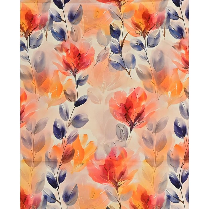 Cotton Stretch Satin Leaves 5982