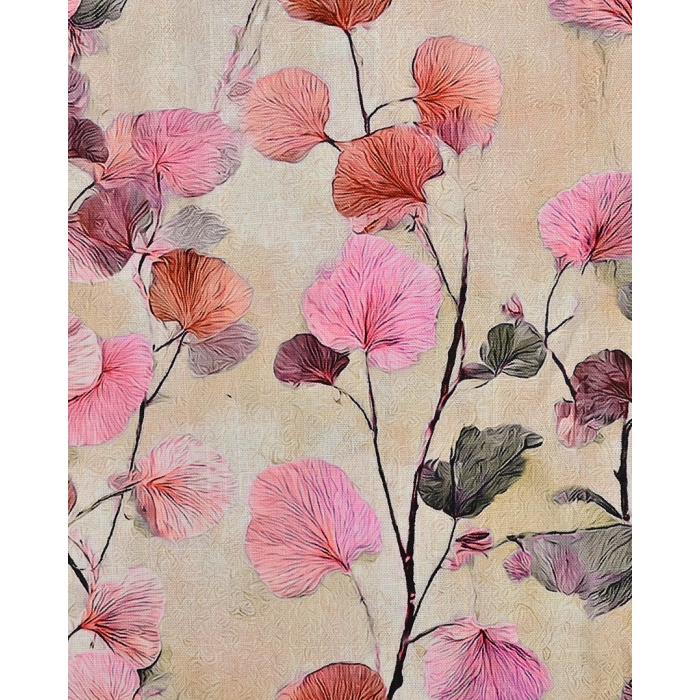 Viscose Linen Digital Leaves 6066