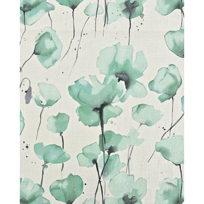 Ramie Linen Digital Poppy Flower 6069