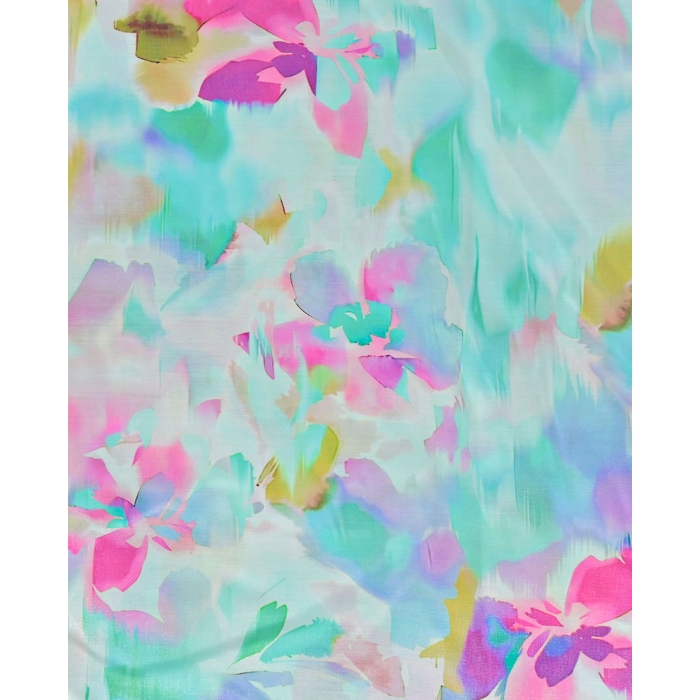 Viscose Shiny Digital Faded Flower 6090