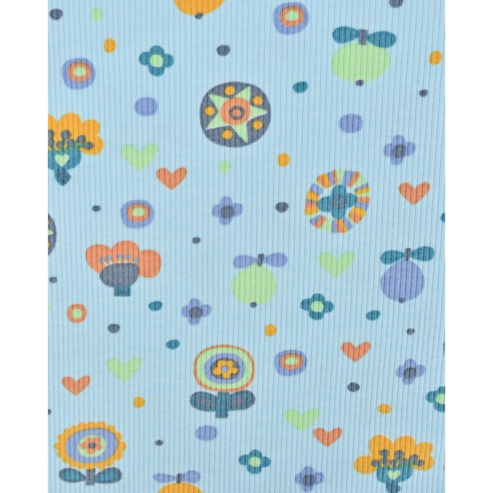 Tissu maille tricot retro fleurs 5260