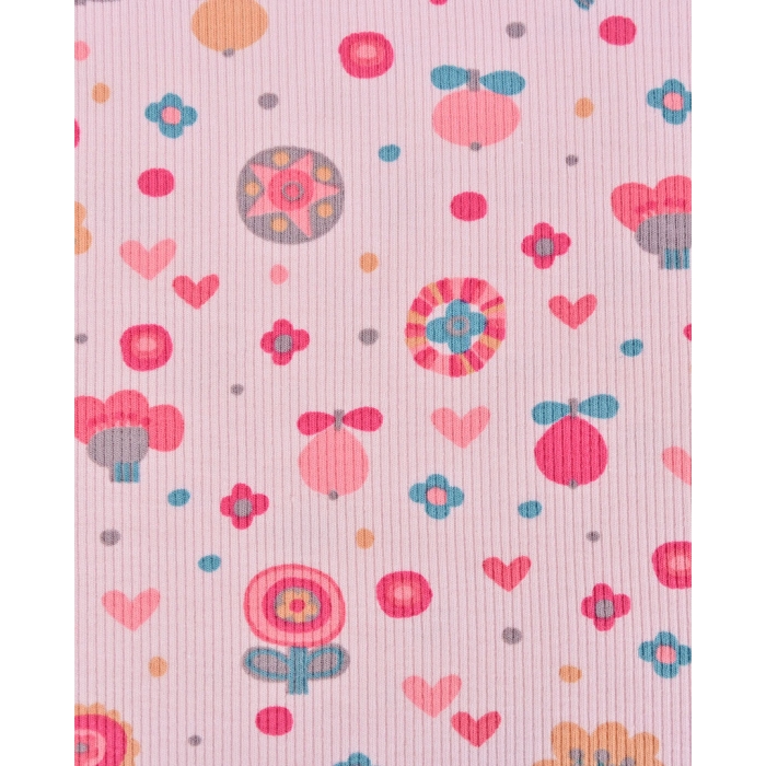 Tissu maille tricot retro fleurs 5260