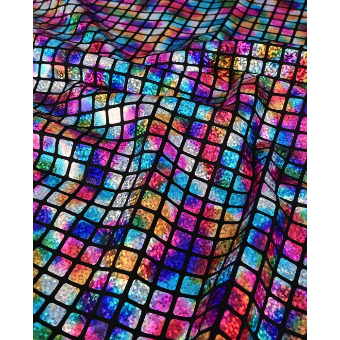 Multicolour Check Hologram Foil 5658