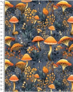 French Terry digital Autumn Mushrooms 5900