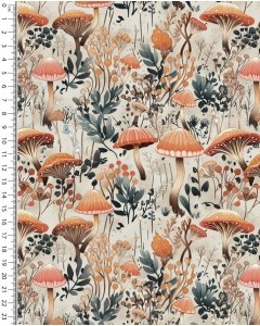 French Terry digital Autumn Mushrooms 5900