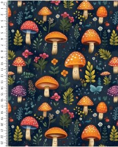 Alpen Fleece Digital Smiling Mushroom 5856