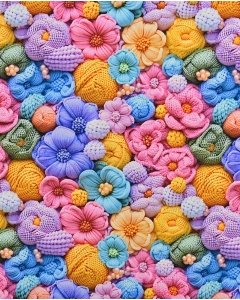 Poplin 3D Knitted Flowers 5825