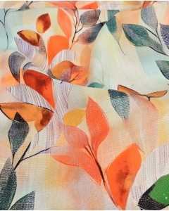 Viscose Linen Digital Leaves 6064