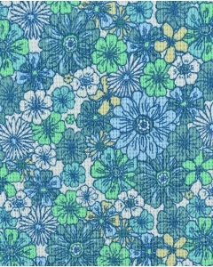 Waffle jersey toff retro flowers 5262