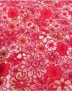 Waffle jersey toff retro flowers 5262