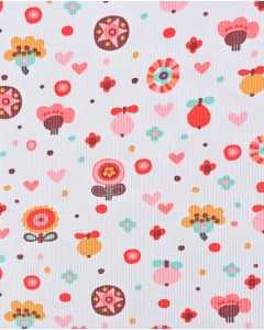 Tissu maille tricot retro fleurs 5260