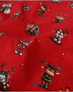 Poplin Digital Christmas Reindeer 6130