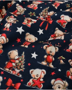 Poplin Digital Christmas Bear 6129