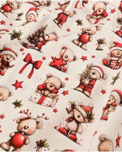 Poplin Digital Christmas Bear 6129