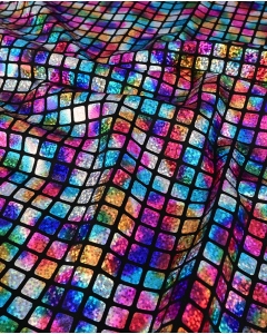 Multicolour Check Hologram Foil 5658
