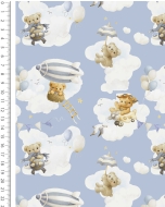 Flannel Digital Teddy Bears & Balloons 6131