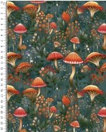French Terry digital Autumn Mushrooms 5900