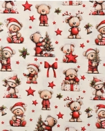 Poplin Digital Christmas Bear 6129