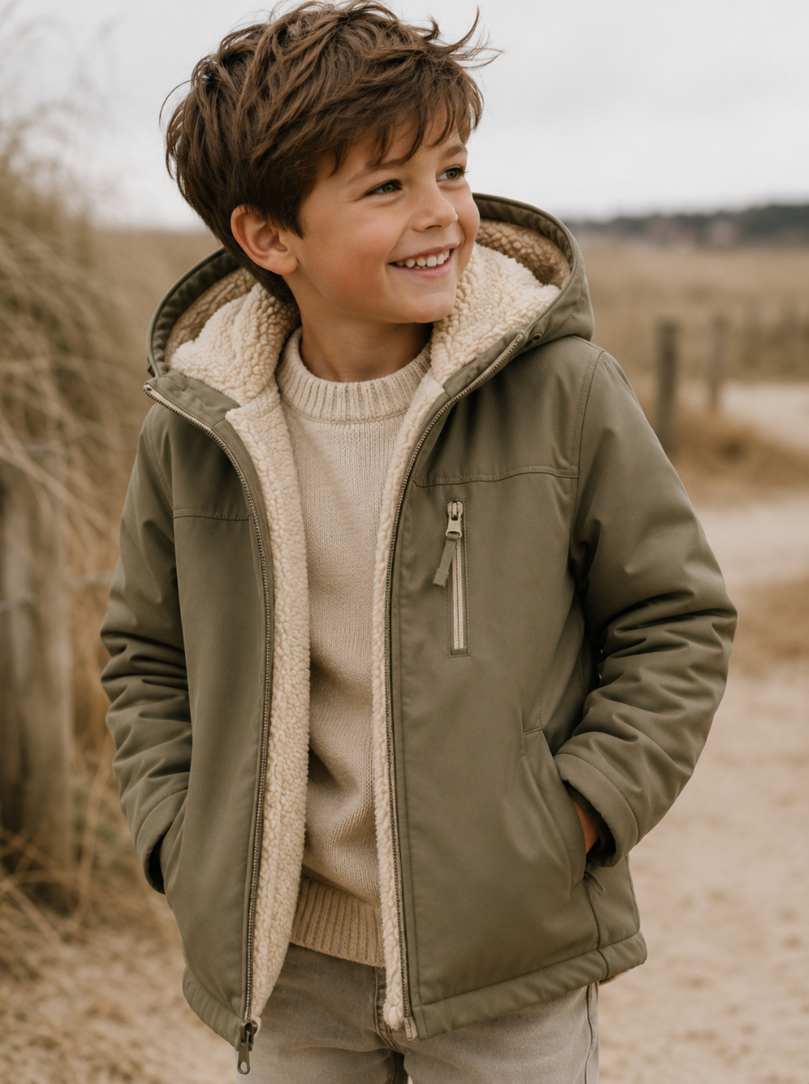 Manteau en tissu chaud et structuré