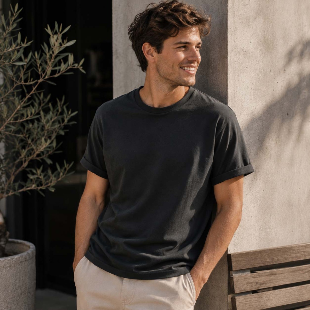 T-shirt et haut en tissu doux et extensible